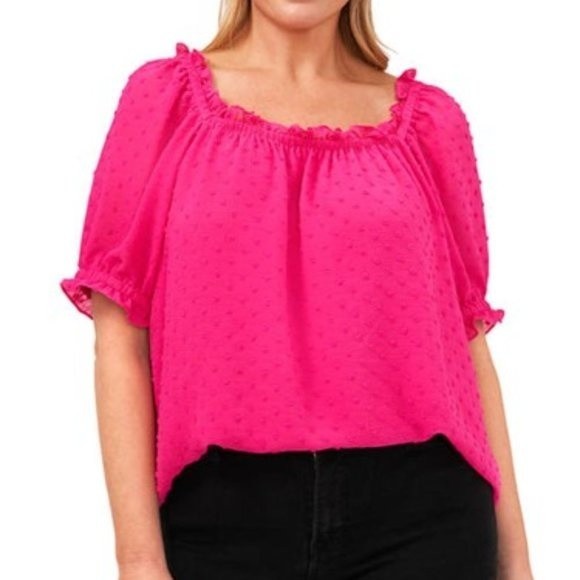 CeCe Tops - NWOT CeCe Square Neck Puff Sleeve Blouse Women’s 3X